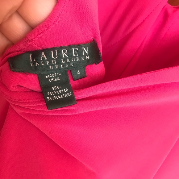 Pink magenta halter dress as new size 4, roomy Ralph Lauren . Lined. - Picture 7 of 8